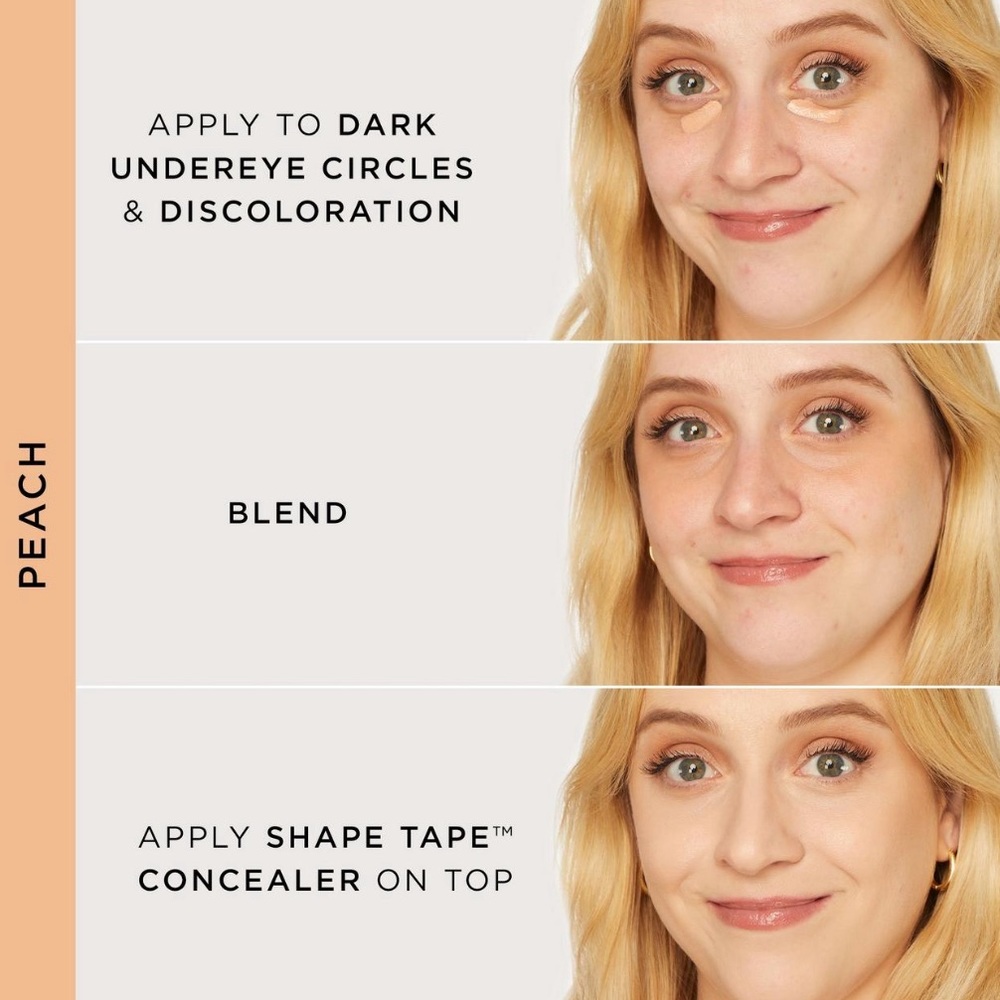 🔴 3/$18 5/$25 NEW tarte. Shape Tape Corrector, Peach, 0.5 mL - Picture 3 of 5